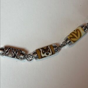 NWT Jilzarah Sandcastle Brown Petite Clay Bead Necklace